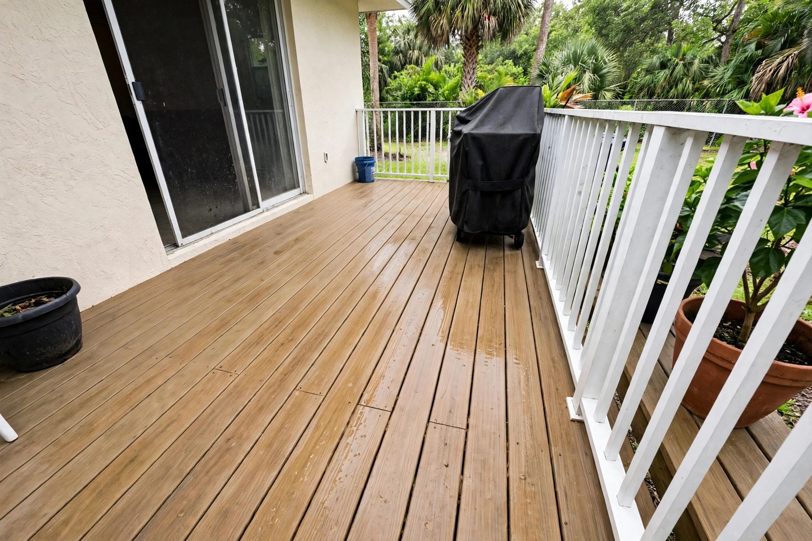 Newly cleaned deck